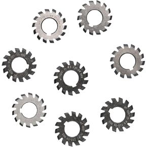 HSS M1 Involute Gear Cutter Set, 8-Piece High-Speed Steel Gear Milling Tools with 22 mm Bore and 20° Pressure Angle, #1-8 Tooth Range Covering 12 to ≥135 Gears for CNC Metalworking Applications in Saudi Arabia
