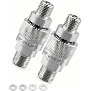 2 PCS M16 to M14 Hydraulic Quick Connect Fittings Fit for AGT for Chinese Mini Excavators with Build-in Plunger 2 Male & Female Hose Adapters with 4 Gaskets in Kuwait