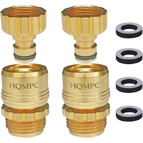 HQMPC خرطوم حديقة توصيل سريع خرطوم حديقة من النحاس الصلب موصل سريع لري الحديقة 3/4 بوصة GHT (مجموعتان، بدون Pb) in Kuwait