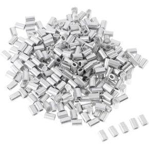 100 Pieces Aluminium Fish s Double Barrel Sleeves Tube Fish Wire Sleeves Aluminum Suitable for Monofilament in Kuwait