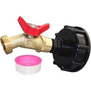 Brass Ball Water Spigot Kit for IBC Tank Adapter, Outdoor Water Spigot Extender, 3/4 in NPS Outlet, S60x6 Coarse Thread to 1/2 in Water Pipe Outlet, Garden Hose Bib Extender in Kuwait
