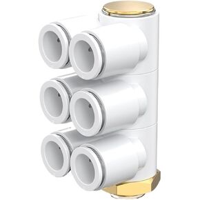 Threaded Double Group Six Way Quick Change Connector KQ2ZT 04 06 08 10 12-M5 01S 02S 03S 1Pcs(S-KQ2T08-03S) in Saudi Arabia