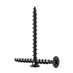 130PCS #6 × 1-1/4 inch Drywall Screws, Black Wood Screws Flat Head Coarse Thread Wall Screws, Phillips Drive High Hardness Electrophoresis Screw for Drywall, Sheetrock, Door hinge, Woodworking in Kuwait