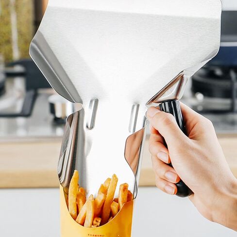 Stainless Steel French Fry Bagger, Popcorn Scoop, Potato Chip Serving Scooper, Ice Candy Snacks Desserts Scooper with Removable Handle for Chips Popcorn in Kuwait