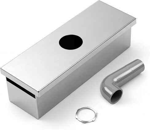 17-1/16"l X 5-1/8"w X 3-3/4"h Grease Box for Restaurant Canopy Hood Exhaust Fan Includes Down Spout Aluminized Metal Hood Accessories for Restaurant in Kuwait