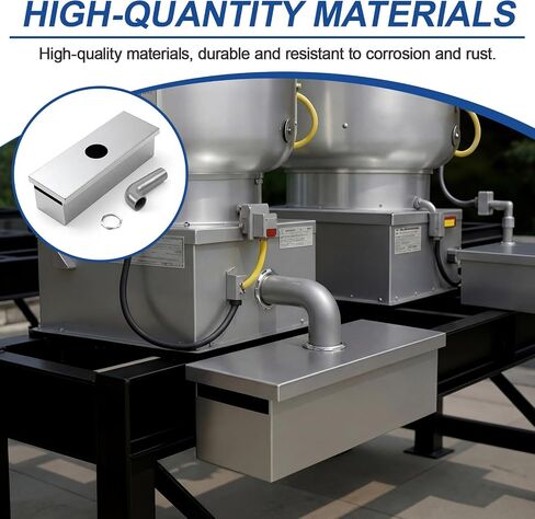 17-1/16"l X 5-1/8"w X 3-3/4"h Grease Box for Restaurant Canopy Hood Exhaust Fan Includes Down Spout Aluminized Metal Hood Accessories for Restaurant in Kuwait