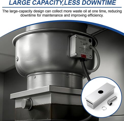 17-1/16"l X 5-1/8"w X 3-3/4"h Grease Box for Restaurant Canopy Hood Exhaust Fan Includes Down Spout Aluminized Metal Hood Accessories for Restaurant in Kuwait