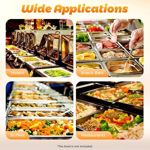 4 Pack Stainless Steel Hotel Pans, Full Size 4" Deep Commercial Food Pans With Lid Catering Food Storage Metal Pan Chafing Dishes Dinner Buffet Server for Food Prep Restaurant (21" x 12.8" x 3.9") in Kuwait