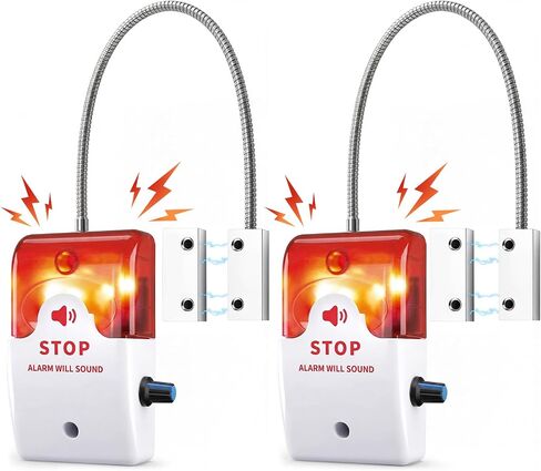 Konohan 2 Pcs Exit Stopper Door Alarm with 110db Siren Emergency Door Alarms When Opened, Easy Installation Battery Powered Magnetic Sensor for Unauthorized Entry Prevent Commercial Warehouse Retail in Kuwait