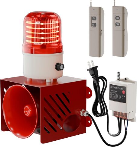 Joinfworld AC110V 120dB تحذير صفارة الإنذار إنذار الطوارئ ستروب التحكم عن بعد إنذار المكونات في الأمن حجم قابل للتعديل للمستودع، المصنع، المزرعة، المرآب in Kuwait