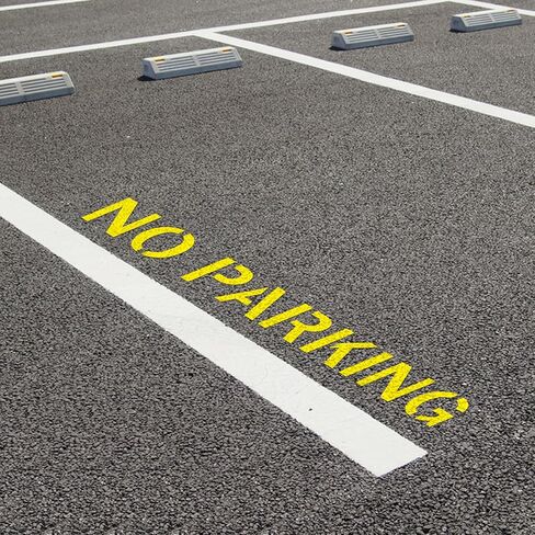 No Parking Silicone Stencil, 10 Inch Letter Height, Reusable White Silicone Stencil 1mm Thick, 14 x 91 in Large Pavement Marking Template for Asphalt Concrete Parking Lot in Kuwait