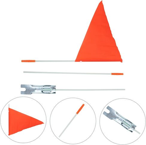 YARNOW 2 Sets 6Ft Bike Safety Flag with Pole, Solid Fiberglass High Visibility Bicycle Flag with Mounting Bracket for Kids & Adults, Adjustable Height for ATV UTV Trailer, Bright Orange in Kuwait