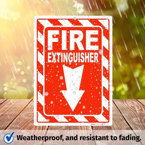 Brimar - 10" x 14" - Fire Extinguisher Sign - 3.5 Mil InfiniStick™ Vinyl Label - Easy Installation - Parking Regulation Compliance in Kuwait