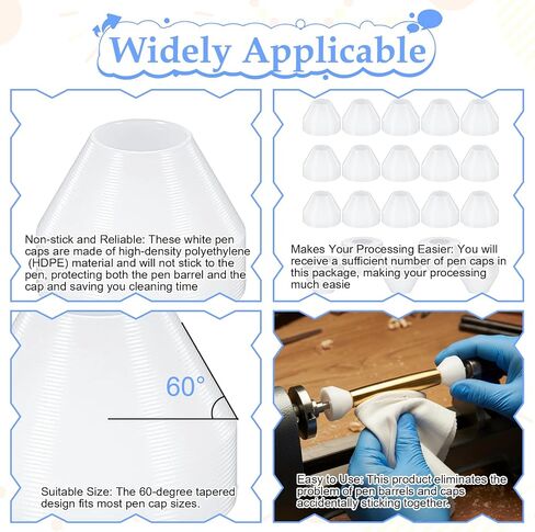 20 Pack Pen Bushings Organizer, White Non-stick Pen Bushings for Turning Woodturning (0.43inch / 11mm Height, 0.55nch / 14mm Diameter) in Kuwait