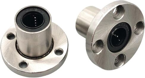 Flanged Linear Ball Bearing Slider 2pcs LMF25UU 25x40x59mm Round Flange Linear Bearing Motion Ball Bushing for Linear Shaft Rod CNC Parts in Kuwait