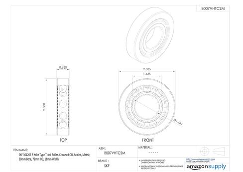 بكرة جنزير من النوع SKF 361200 R، OD متوج، مختومة، متري، تجويف 10 مم، 32 مم OD، عرض 9 مم in Kuwait