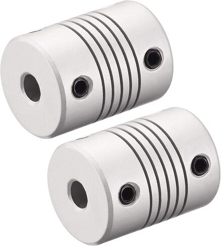 uxcell 5mm to 8mm Aluminum Alloy Shaft Coupling Flexible Coupler Motor Connector Joint L25xD19 Silver,2pcs in Kuwait