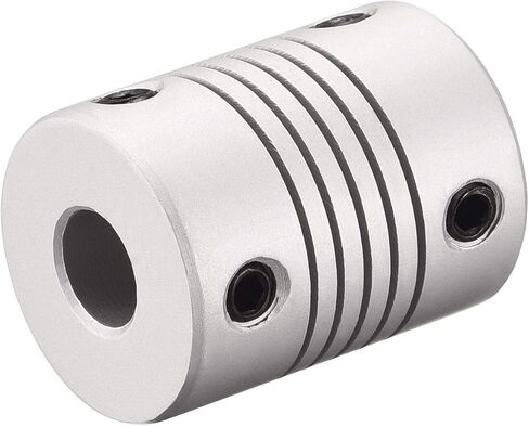 uxcell 5mm to 8mm Aluminum Alloy Shaft Coupling Flexible Coupler Motor Connector Joint L25xD19 Silver,2pcs in Kuwait