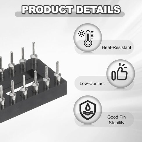 MECCANIXITY 10Pcs 500V DIP IC Chip Socket Adapter 2.54mm Pitch 20 Round Pins with Single-Sided Tin-Plated Circuit Board for Breadboard PCB Board Chip in Kuwait
