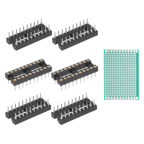 MECCANIXITY 10Pcs 500V DIP IC Chip Socket Adapter 2.54mm Pitch 20 Round Pins with Single-Sided Tin-Plated Circuit Board for Breadboard PCB Board Chip in Kuwait