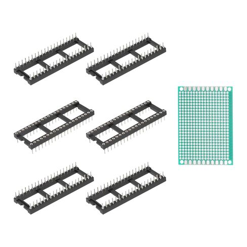MECCANIXITY 10Pcs 500V DIP IC Chip Socket Adapter 2.54mm Pitch 20 Round Pins with Single-Sided Tin-Plated Circuit Board for Breadboard PCB Board Chip in Kuwait