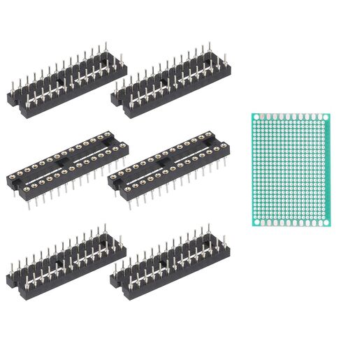 MECCANIXITY 10Pcs 500V DIP IC Chip Socket Adapter 2.54mm Pitch 20 Round Pins with Single-Sided Tin-Plated Circuit Board for Breadboard PCB Board Chip in Kuwait