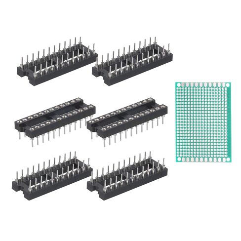MECCANIXITY 10Pcs 500V DIP IC Chip Socket Adapter 2.54mm Pitch 20 Round Pins with Single-Sided Tin-Plated Circuit Board for Breadboard PCB Board Chip in Kuwait