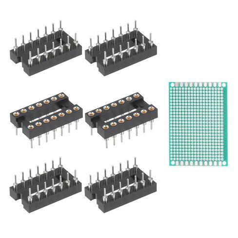 MECCANIXITY 10Pcs 500V DIP IC Chip Socket Adapter 2.54mm Pitch 20 Round Pins with Single-Sided Tin-Plated Circuit Board for Breadboard PCB Board Chip in Kuwait