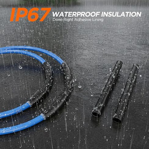 5:1 Heat Shrink Tubing Kit 365 PCS, Industry-Leading 5:1 Ratio Shrink Wrap Tubing Adhesive Lined, Heat Shrink Wire Connectors, Marine Grade Dual Wall, Waterproof Electrical Wire Tube Connectors(Black) in Kuwait