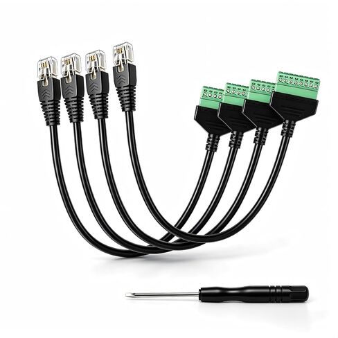 RJ45 Screw Terminal Connector, Ethernet Extender Adapter Male to 8 Pin Screw Terminal Block for Cat5/Cat6/ Cat7 Cable, RJ45 Breakout Board for CCTV, DVR, Network Signal Extension 2-Pack in Kuwait
