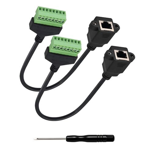 RJ45 Screw Terminal Connector, Ethernet Extender Adapter Male to 8 Pin Screw Terminal Block for Cat5/Cat6/ Cat7 Cable, RJ45 Breakout Board for CCTV, DVR, Network Signal Extension 2-Pack in Kuwait