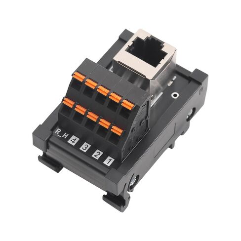 RJ45 8P8C DIN Rail Mount Ethernet Connector Breakkout Board, RJ45 Vertical Jack Terminal Block with 120ohm Terminating Resistor in Kuwait