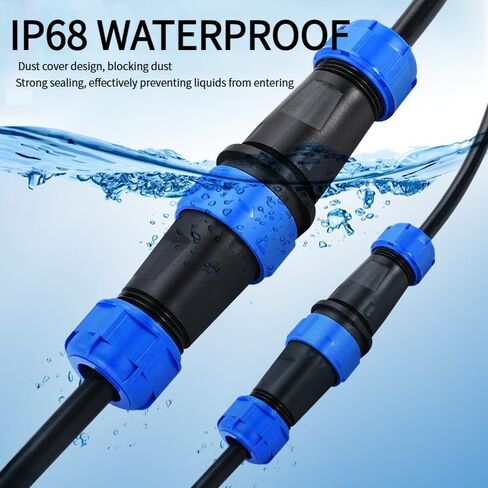 2 زوج برغي قفل موصل مقاوم للماء IP68 دائري 4 دبوس موصل PBT غلاف بلاستيكي التوصيل السريع موصل الطيران SP17 المكونات الذكور والمكونات الإناث (4 دبوس) in Saudi Arabia