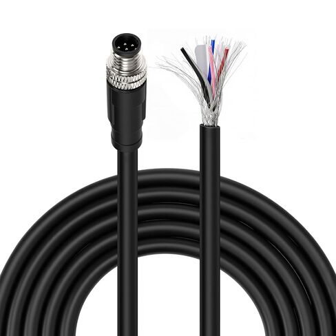 Waterproof M8 A-Code 6 Pin Circular Connector, Straight Male Female Aviation Plug Socket, Electrical Power Cable Connector for Sensor, 3M/9.8FT in Kuwait