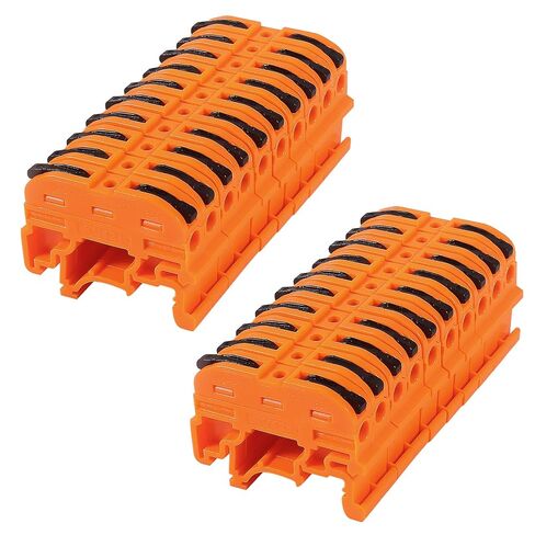20pcs DIN Rail Terminal Blocks, Compact Wire Conductor Wiring Connectors for 24-12 AWG (Orange) in Kuwait