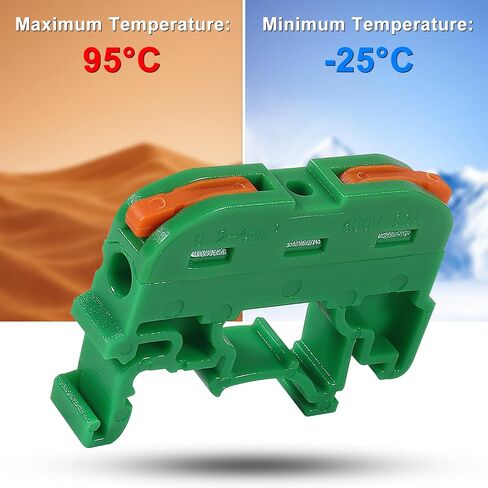 20pcs DIN Rail Terminal Blocks, Compact Wire Conductor Wiring Connectors for 24-12 AWG (Green) in Kuwait