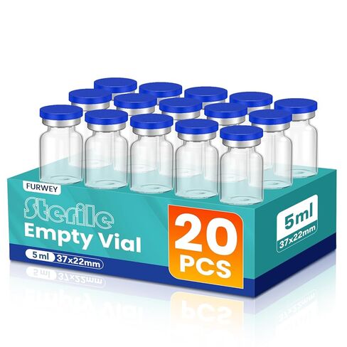 10ml Sterile Vials with Self Healing Injection Port and Sealing Cap, Glass Sterile Vials for Injections 20 Pack（Empty Vial, No Liquid） in Kuwait