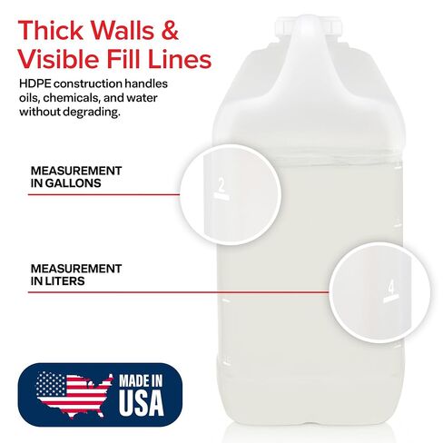 Stock Your Home 2.5 Gallon Water Jug, Made in USA — Heavy-Duty HDPE Carboy Oil Container with Secure Lid, Motor Oil Jug, Container for Used Motor Oil, Multi-Use Jug for Water, Oil & Industrial Liquids in Kuwait