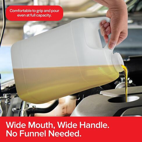 Stock Your Home 2.5 Gallon Water Jug, Made in USA — Heavy-Duty HDPE Carboy Oil Container with Secure Lid, Motor Oil Jug, Container for Used Motor Oil, Multi-Use Jug for Water, Oil & Industrial Liquids in Kuwait