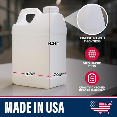 Stock Your Home 2.5 Gallon Water Jug, Made in USA — Heavy-Duty HDPE Carboy Oil Container with Secure Lid, Motor Oil Jug, Container for Used Motor Oil, Multi-Use Jug for Water, Oil & Industrial Liquids in Kuwait