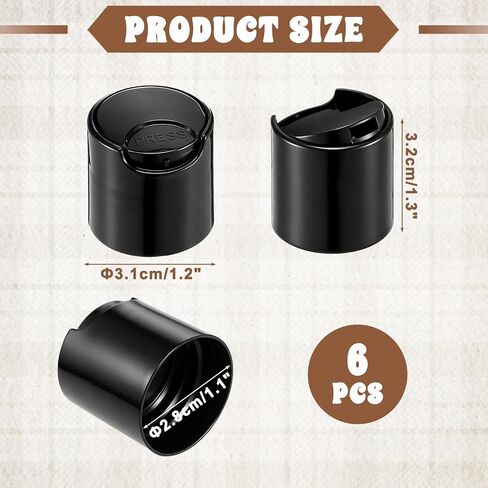 28/410 Replacement Press Plastic Caps, 6 Pcs Plastic Disc Top Caps Durable Dispensing Lids for Squeeze, Refillable & Shampoo Bottles in Kuwait