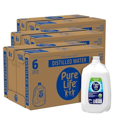 Distilled Water 1 Gallon Jug 6 Pack, Bulk Bottled Water for Daily Hydration in Kuwait