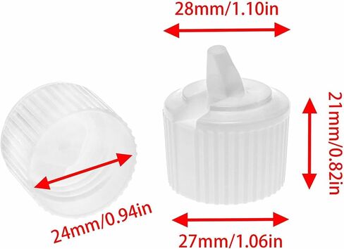 20-Pack 24/410 White Flip Top Dispensing Caps | Leak-Proof Snap-On Lids, For Shampoo, Moisturizer, Smoothies & Protein Shakes, Reusable, For Squeeze Bottles in Kuwait