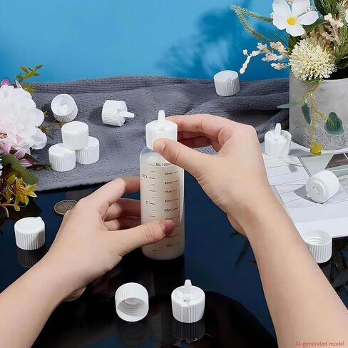 20-Pack 24/410 White Flip Top Dispensing Caps | Leak-Proof Snap-On Lids, For Shampoo, Moisturizer, Smoothies & Protein Shakes, Reusable, For Squeeze Bottles in Kuwait