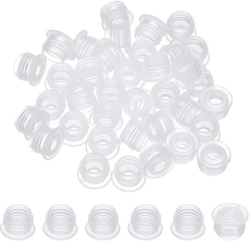 PATIKIL Suit for 20mm Plastic Bottle Adapter, 60 Pcs Press-in Bottle Plug with Hole Plastic Dispenser Cap Laboratory Stoppers for Lab Home Outdoor Cosmetics Shampoo Essential Oil, Clear in Kuwait