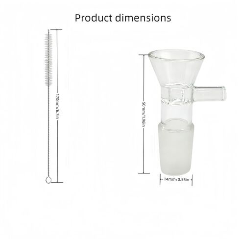 12PCS Glass Funnels with Handle, Multipurpose Clear Funnel, for Kitchen Spice, Liquids, Oils, Powders,Travel & Laboratory Use, Includes 6 PCS Cleaning Brushes in Kuwait