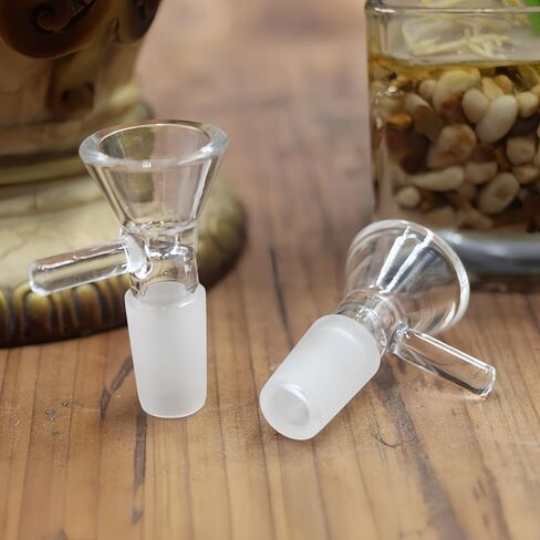 12PCS Glass Funnels with Handle, Multipurpose Clear Funnel, for Kitchen Spice, Liquids, Oils, Powders,Travel & Laboratory Use, Includes 6 PCS Cleaning Brushes in Kuwait
