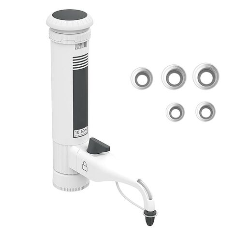 Bottle Top Dispenser for Scientific Research, Adjustable 10-60ml Liquid Pipette, Dual Anti-Drip Valve, Digital Window, 5 Threaded Adapters – Bottle Not Included(0.5-2.5ML) in Kuwait