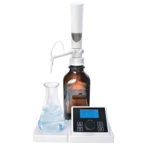 Digital Bottle Top Dispenser, Electronic Titrator, 0.01-99.99ml Adjustable Volume, 16 Gears Rate Adjustment, Data Transfer and Storage, Brown Bottle Not Included in Kuwait