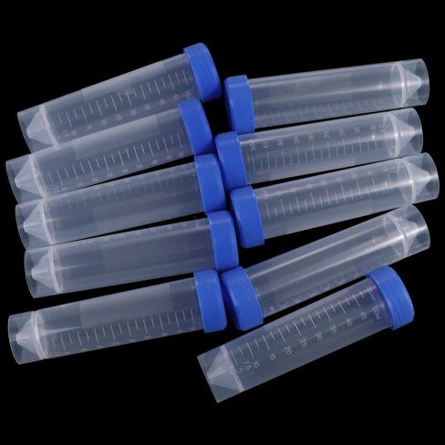 Centrifuge Tubes 10pcs 50ml Lab Analysis Bottles With Screw Cap Flat Bottom Laboratory Fittings With Scale Caps Pack Container in Kuwait